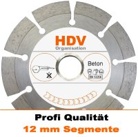 125 x 22,2 mm Diamanttrennscheibe 12 mm für Beton -...