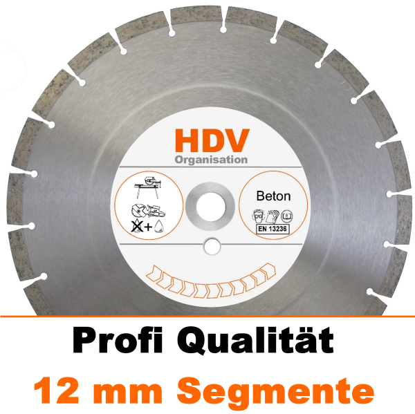 350 x 25,4 mm Beton Diamanttrennscheibe 12 mm Diamantbelag - Long Life