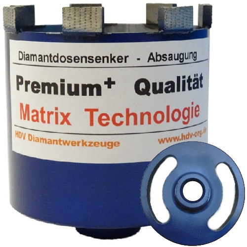 68 mm Diamant Dosensenker Dosenbohrer MATRIX, Laser, Absaugung - Premium Plus