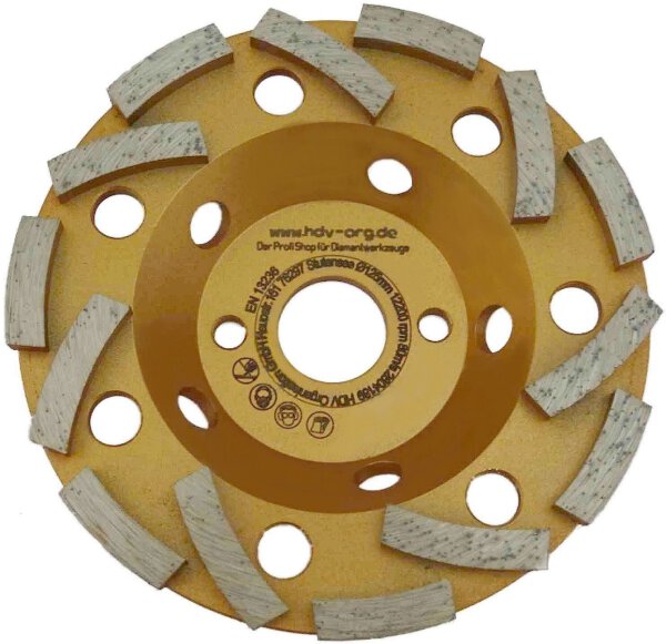 125 mmØ TURBO Diamant Schleiftopf - Schleifteller für Estrich Beton Betonplatten