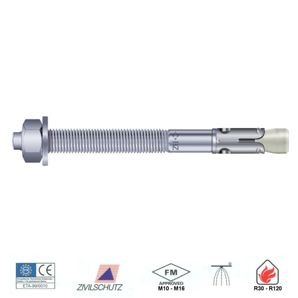 10 Stck. MKT Bolzenanker BZ plus M12 x 115 mm, BZ 12-20-40/115 Keilanker m. Zul.