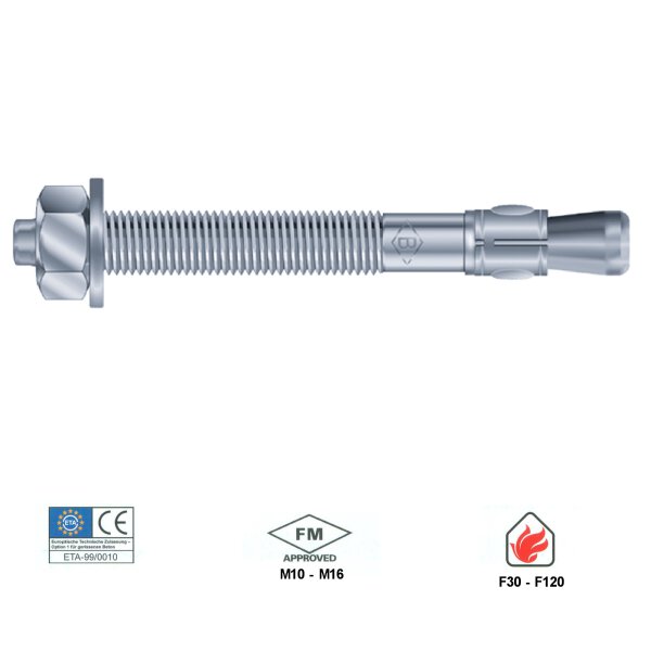 10 Stck. MKT Bolzenanker B - M10 x 90 mm, B 10-15-21/90 Keilanker mit Zulassung
