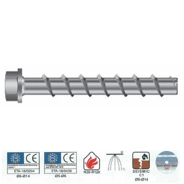 MKT Betonschraube BSZ-SU 8 x 80 ZL, 10 Stück, verzinkt - dübellos